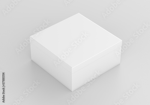 White Realistic Square Box Mockup, Blank Cardboard Shoe box, 3d Rendering isolated on white background ready for your design © Pixelica21