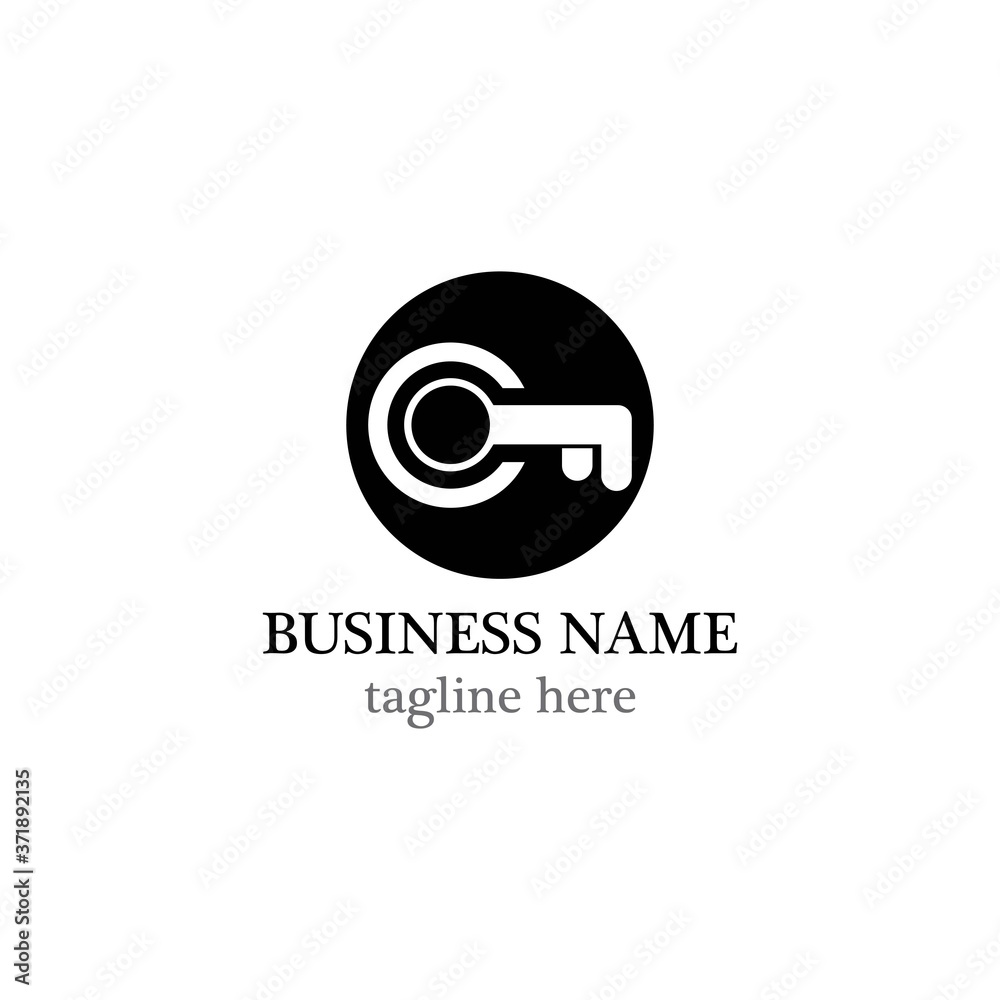 Obraz premium Key logo vector icon