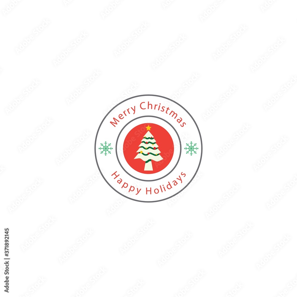 Obraz premium Merry Christmas logo template