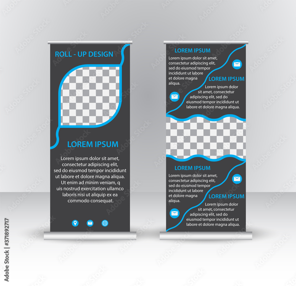 Vector design roll up Banner background or header templates. Vector design roll up Banner background or header templates.