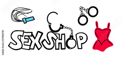 Sex shop design, placa texto escrito