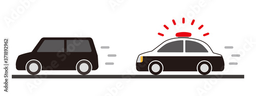 パトカーと車