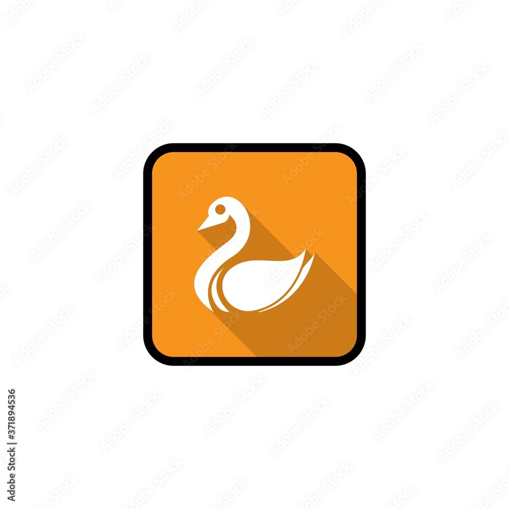 Swan icon flat Swan icon flat