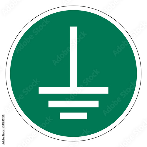 Connect An Earth Terminal To The Ground Symbol Sign,Vector Illustration, Isolated On White Background Label. EPS10