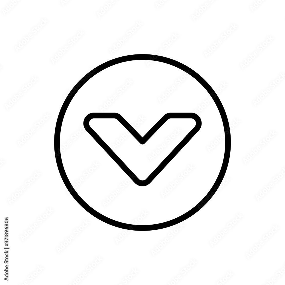 Arrow down icon. Simple line, outline vector elements of pointer icons for ui and ux, website or mobile application