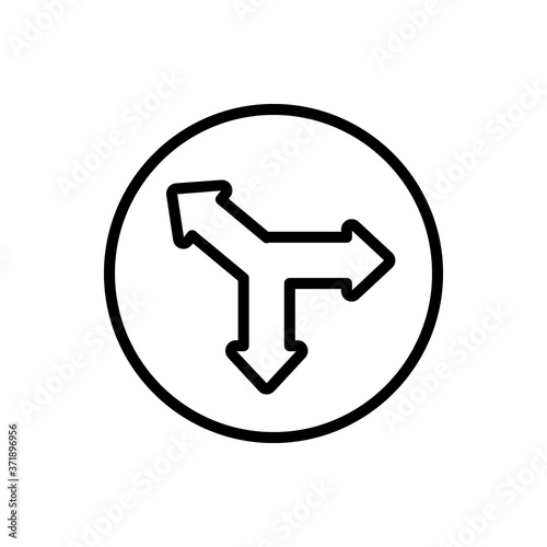 Arrow three direction icon. Simple line, outline vector elements of pointer icons for ui and ux, website or mobile application
