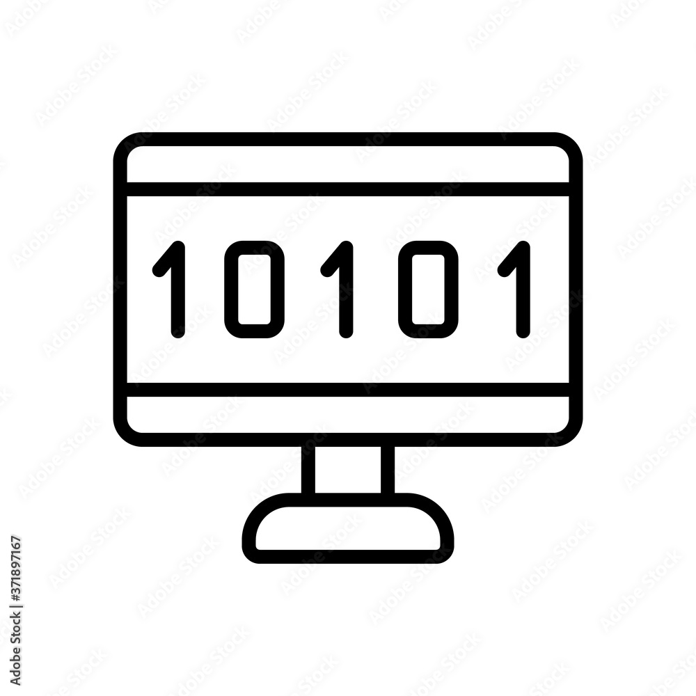 Binary code cyber attack icon. Simple line, outline vector elements of hacks icons for ui and ux, website or mobile application Binary code cyber attack icon. Simple line, outline vector elements of hacks icons for ui and ux, website or mobile application