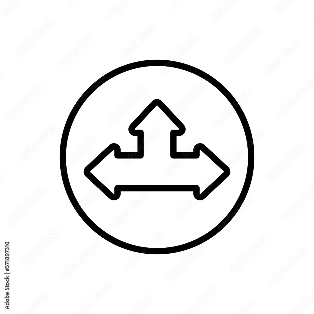 Arrow right, left and up icon. Simple line, outline vector elements of pointer icons for ui and ux, website or mobile application Arrow right, left and up icon. Simple line, outline vector elements of pointer icons for ui and ux, website or mobile application