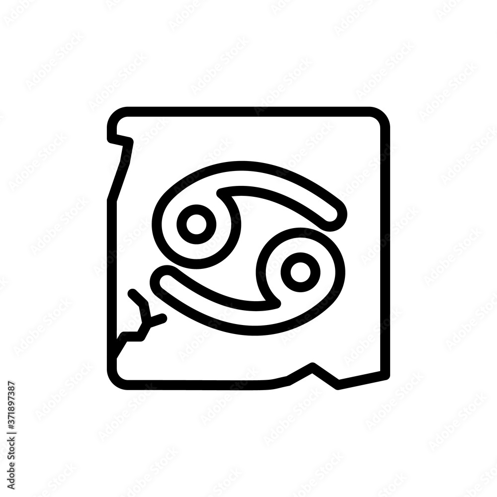 Zodiac cancer icon. Simple line, outline vector elements of esoteric icons for ui and ux, website or mobile application Zodiac cancer icon. Simple line, outline vector elements of esoteric icons for ui and ux, website or mobile application