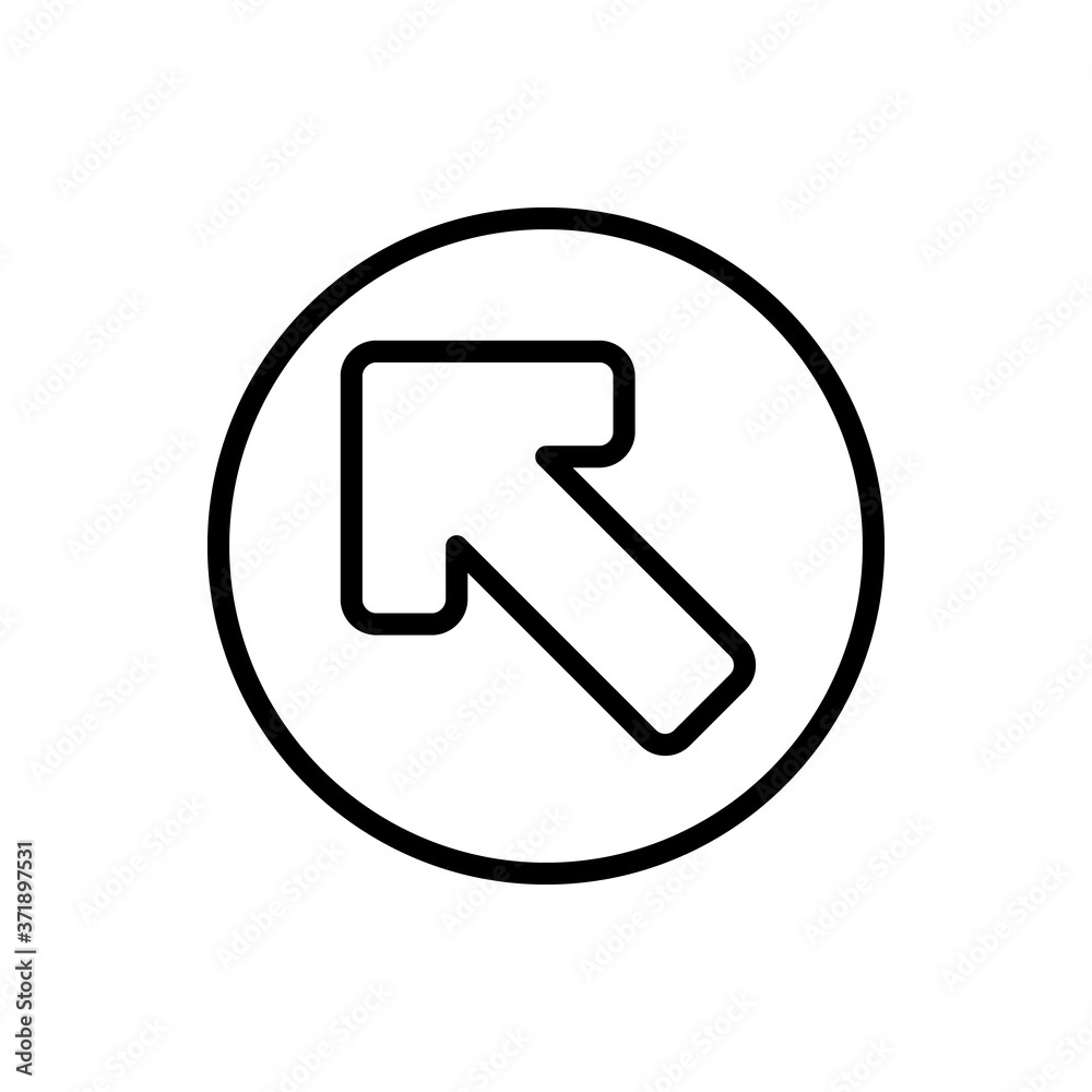 Arrow up and left icon. Simple line, outline vector elements of pointer icons for ui and ux, website or mobile application Arrow up and left icon. Simple line, outline vector elements of pointer icons for ui and ux, website or mobile application