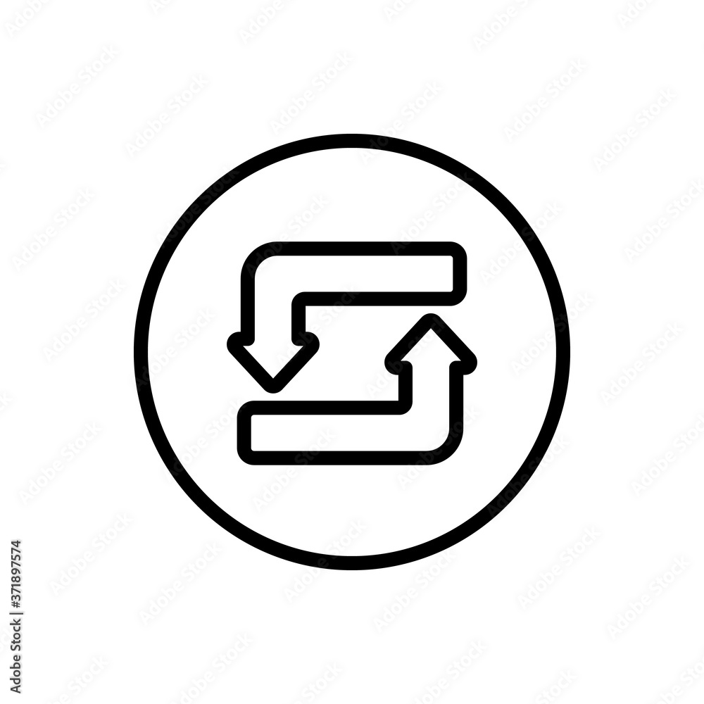 Arrow refresh icon. Simple line, outline vector elements of pointer icons for ui and ux, website or mobile application Arrow refresh icon. Simple line, outline vector elements of pointer icons for ui and ux, website or mobile application