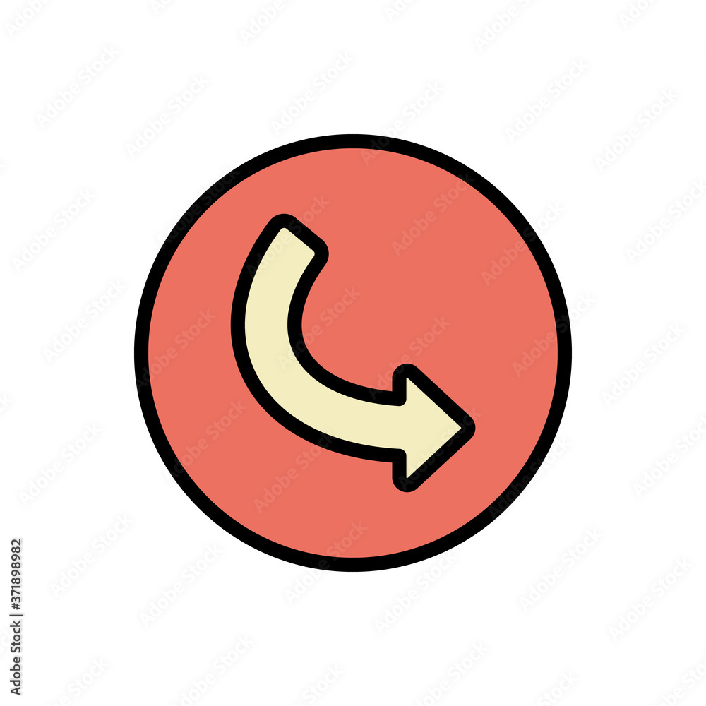 Arrow turn and right icon. Simple color with outline vector elements of pointer icons for ui and ux, website or mobile application Arrow turn and right icon. Simple color with outline vector elements of pointer icons for ui and ux, website or mobile application