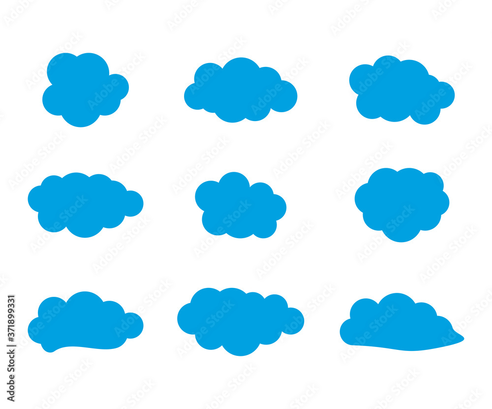 Blue clouds banner vector collection, communication icon