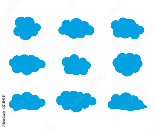 Blue clouds banner vector collection, communication icon