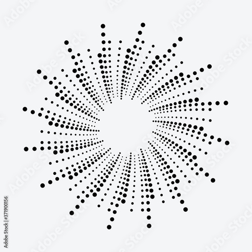 Abstract spiral radial dotted background. halftone backdrop pattern. Halftone design element for various purposes.