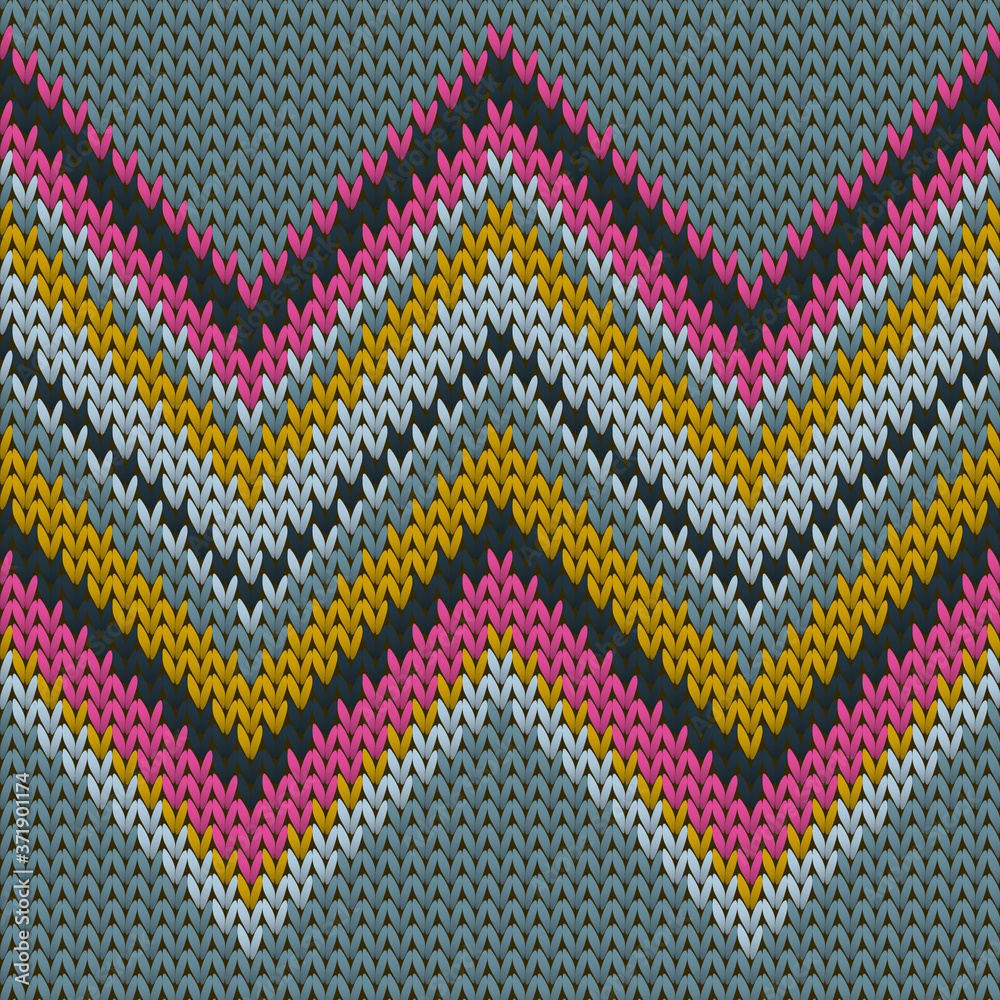 Obraz premium Macro zig zal lines knit texture geometric vector 