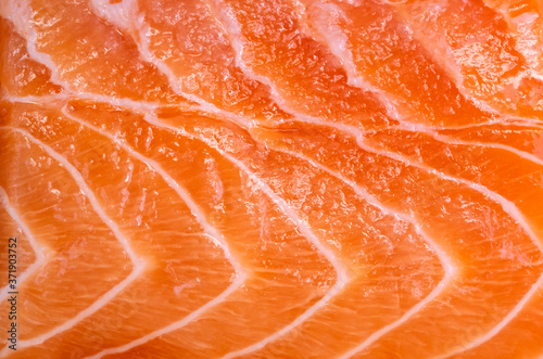 Extreme Closeup of a Fillet of Raw Salmon Fish