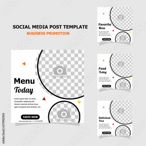 simple template social media promotion for your business there is four template in the package style two