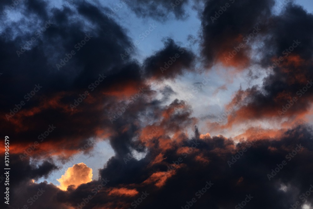 dramatic sky with clouds