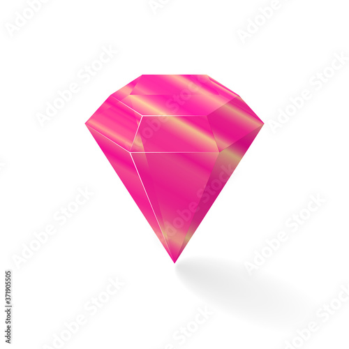 Gem jewel gemstone vector icon illustration. Purple jewelery isolated on the white background