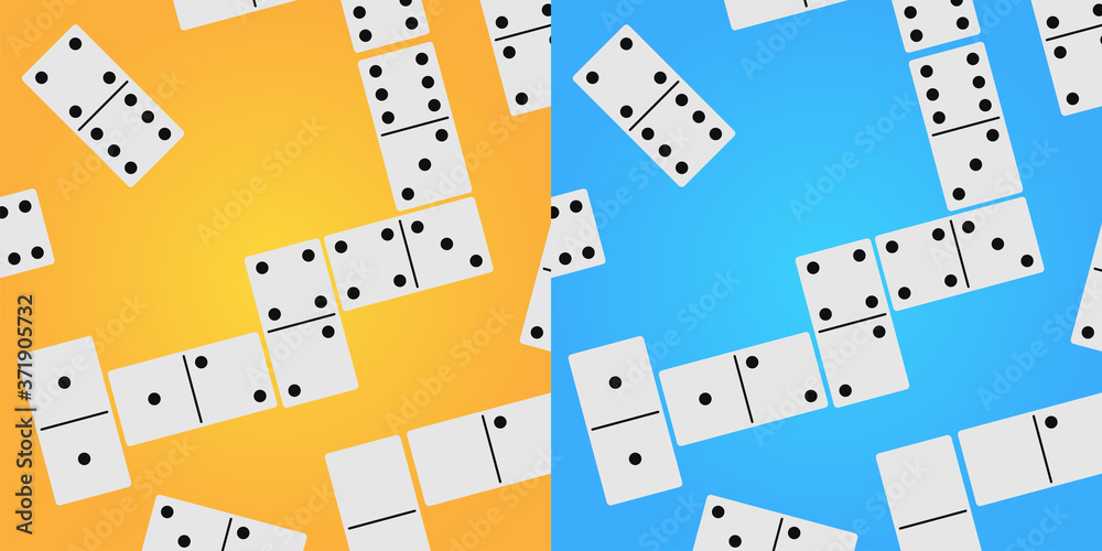Domino icon design vector illustration on the orange and blue background in flat Domino icon design vector illustration on the orange and blue background in flat