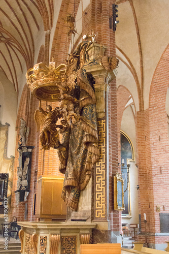 Stockholm, Sweden - April 21 2019: the view of interior of Saint Nicholas Church or Storkyrkan on April 21 2019 in Stockholm Sweden. photo