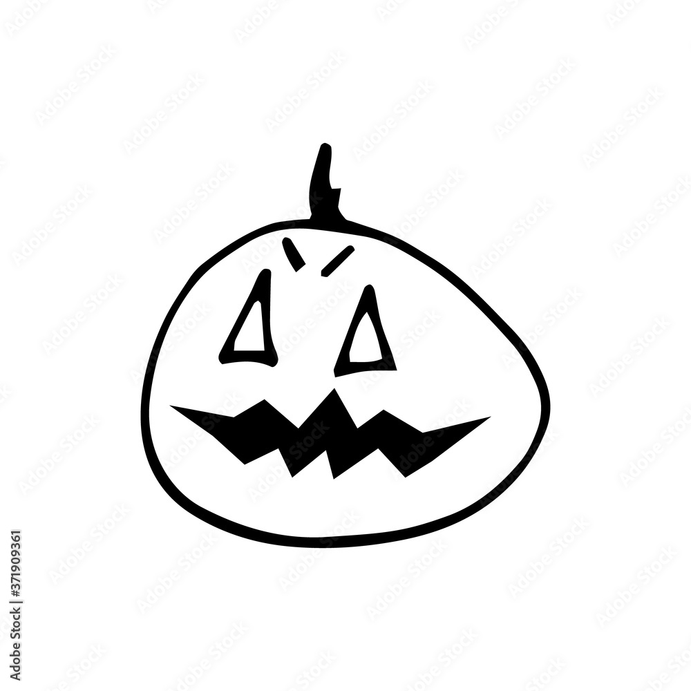 Hand drawn doodle autumn pumpkin Hand drawn doodle autumn pumpkin