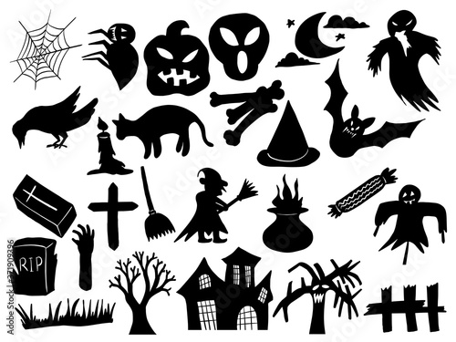 Halloween clip art collection. You can use this file to print on greeting card, frame, mugs, shopping bags, wall art, telephone boxes, wedding invitation, stickers, decorations, and t-shirts helloween