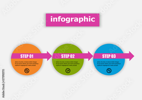 Circle vector design template icon for illustration. Planning timeline infographics design vector template with 3 options. Creative concept planning used for web banner.
