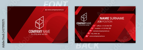 Red and Black business card template (Front and Back) Vector