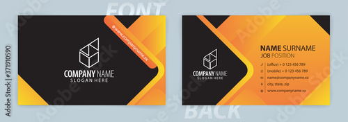 Yellow and Black business card template (Front and Back) Vector