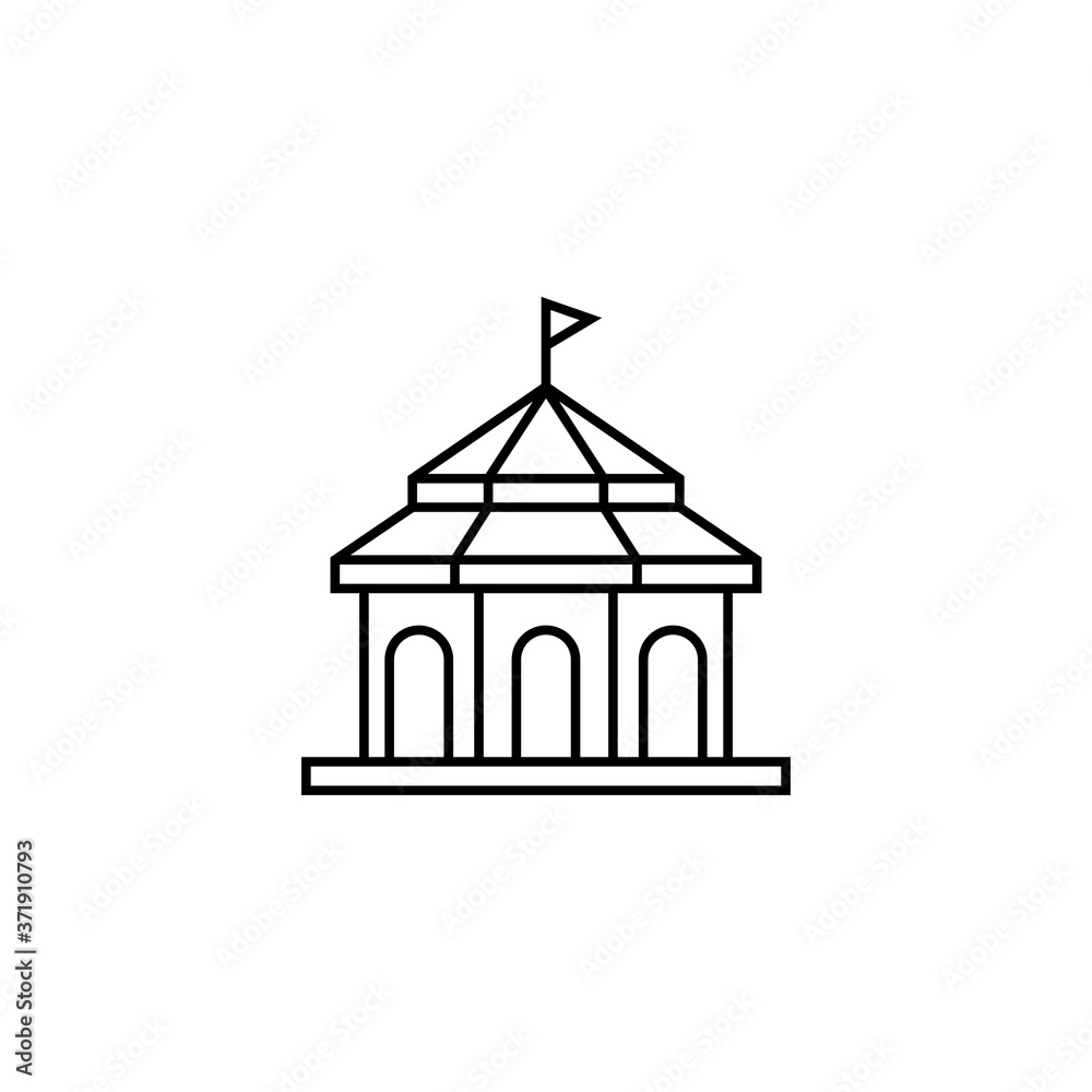 castle thin icon isolated on white background, simple line icon for your work.