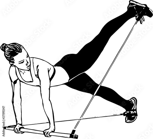 Vector illustration of a women | trx yoga | trx | Yoga