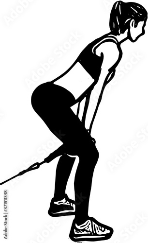 Vector illustration of a girl | trx yoga | yoga 