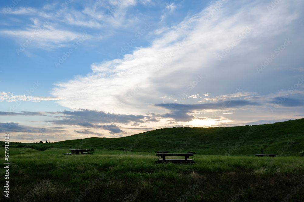 Dusk, beautiful scenery of Soni plateau in Nara prefecture Dusk, beautiful scenery of Soni plateau in Nara prefecture