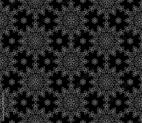 Abstract geometric pattern White contour Seamless doodle Sketch