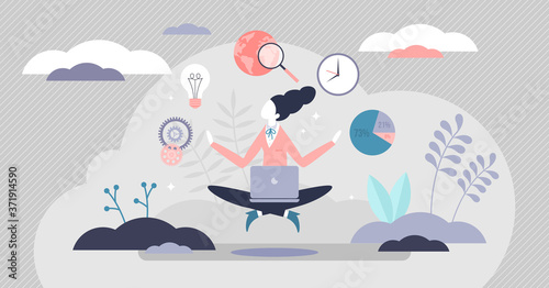 Business guru female professional schedule management tiny persons concept