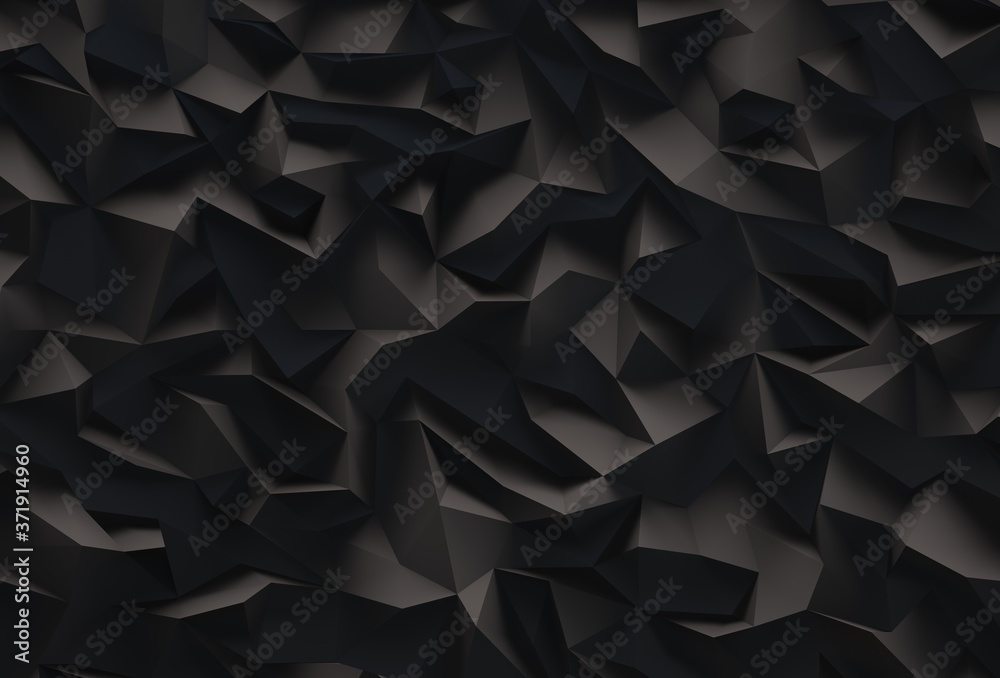 3d render,8K abstract black crystal background, faceted texture, macro  panorama, wide panoramic polygonal wallpaper Stock Illustration | Adobe  Stock