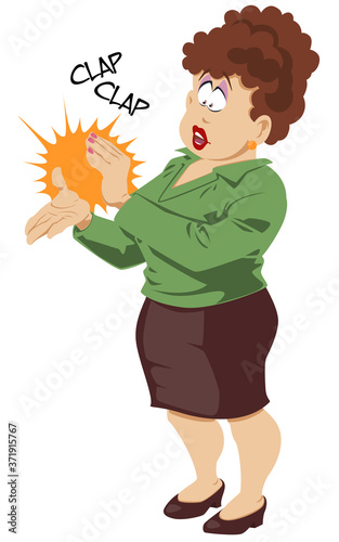 Cute woman in perplexity. Beautiful girl holding her hands out. Funny people.