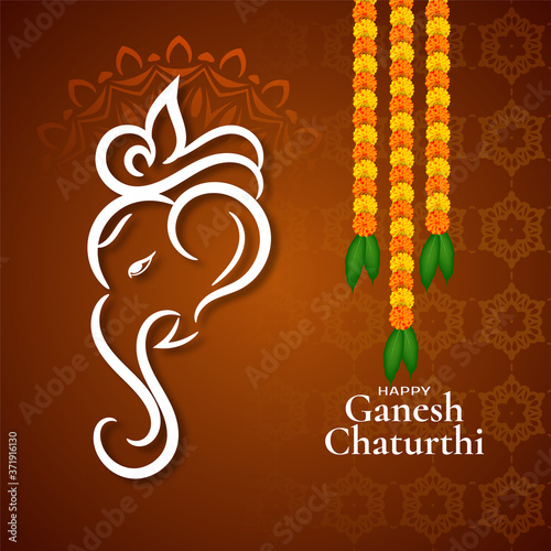 Beautiful Ganesh Chaturthi festival decorative background