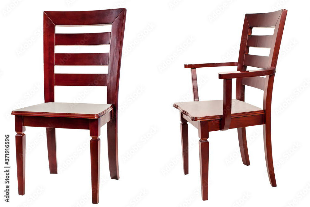 wooden brown chair with back isolated on white background wooden brown chair with back isolated on white background