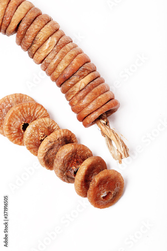 Dried Figs isolated on white background.