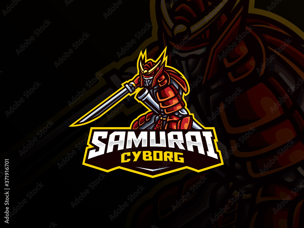 Samurai mascot sport logo design