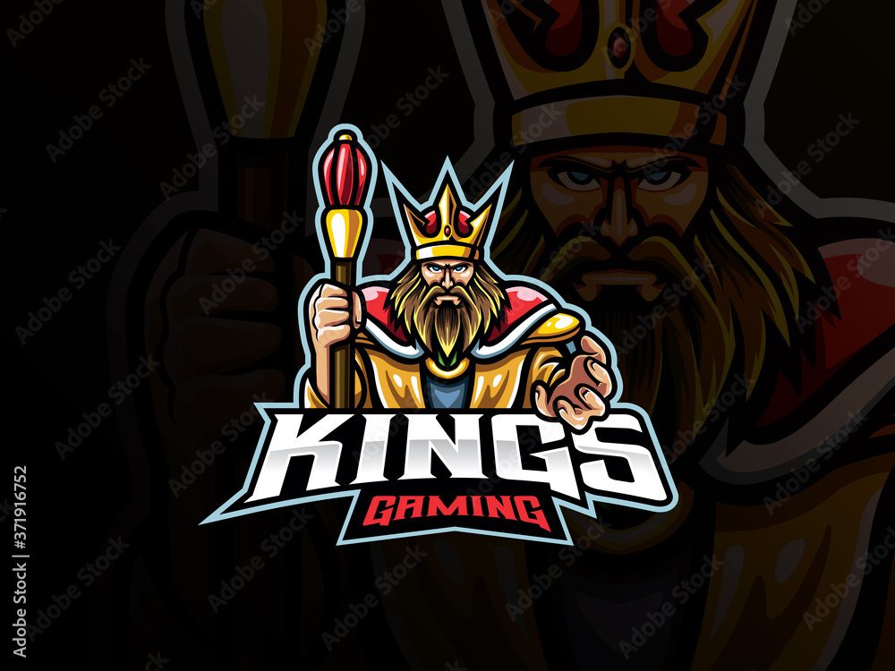The king mascot sport logo design