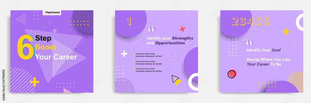 Social media tutorial, tips, trick, did you know post banner layout template with geometric background and memphis pattern design element Social media tutorial, tips, trick, did you know post banner layout template with geometric background and memphis pattern design element