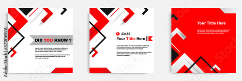 Social media tutorial, tips, trick, did you know post banner layout template with geometric background and memphis pattern design element