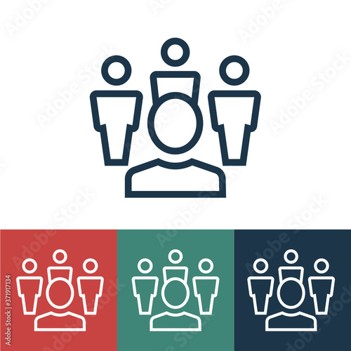 Linear vector icon with followers