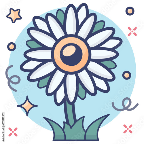  Common spring floral decor, flat style icon of daisy © SmashingStocks