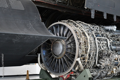 Fototapeta Naklejka Na Ścianę i Meble -  SR-71 engine being removed.