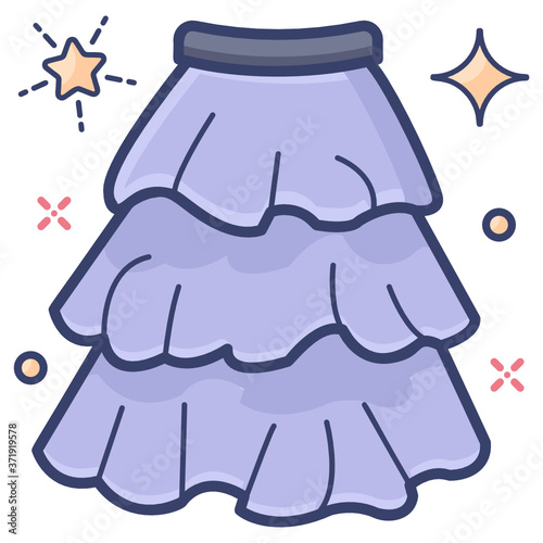 
Ladies skirt vector in flat design 
